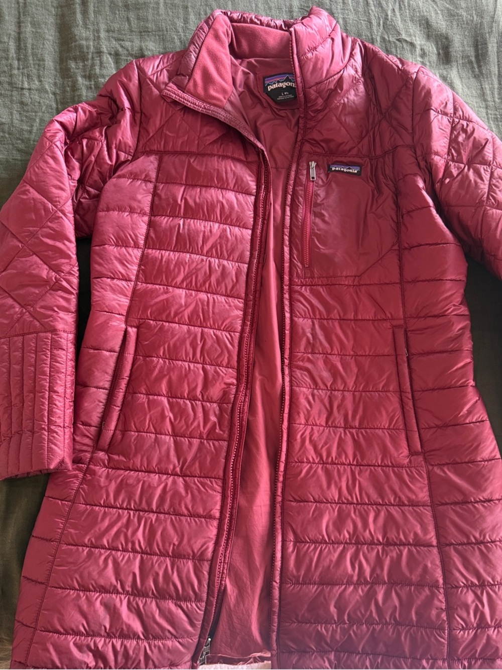 Patagonia Women's Quilted Long Puffer Coat in Burgundy